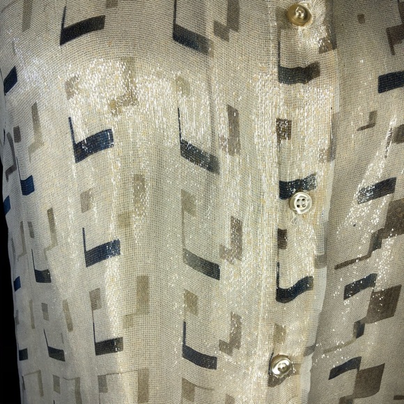 Rozae Nichols sheer sparkly blouse. SZ Small - Picture 2 of 9